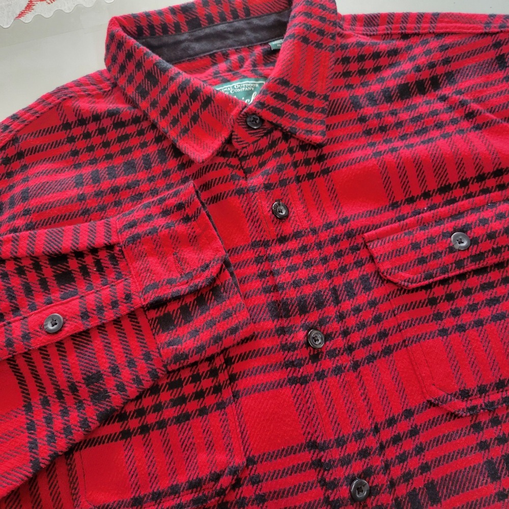 Woolrich Mens XL Buffalo Plaid Flannel Shirt Jacket Long Sleeve Cotton Workwear